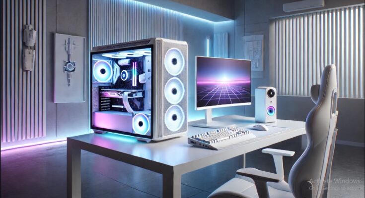 White Futuristic Engineering Gaming Setup